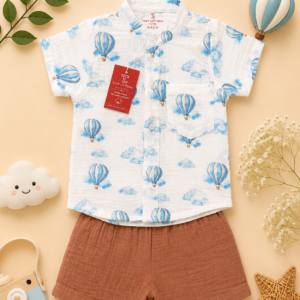 Muslin Shirt with Crinkle Shorts